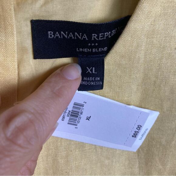 Banana Republic top XL NWT Shell linen yellow relaxed boxy lagenlook - Picture 12 of 12